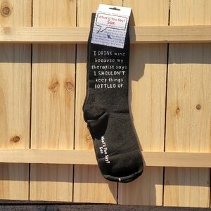 NWT Foozy's Unisex What'd You Say? Sox Humorous Black Casual Socks